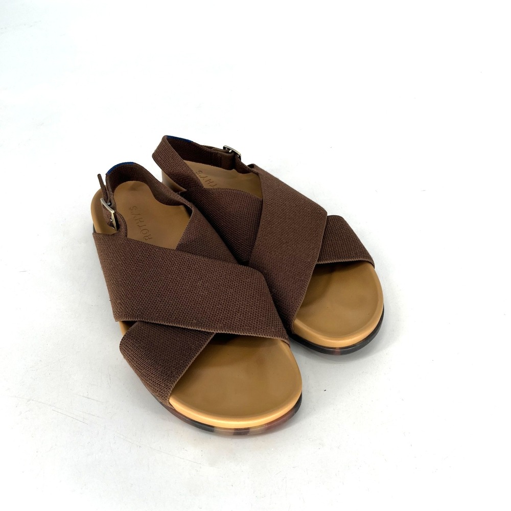 Rothys The Weekend Sandal Womens 9 Brown Stretch Comfort Sling Back Strap
